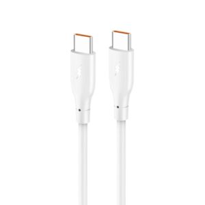 Data kabl KONFULON DC67, 60W, Type C na Type C beli 1m