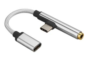 Adapter za slusalice i punjenje Type C sivi