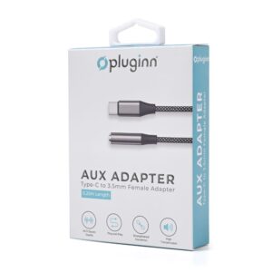 Adapter Pluginn AUX Z na Type C 0.25m crni