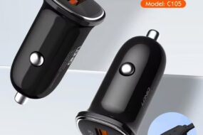 Auto punjac LDNIO C105, QC3.0, 30W USB Type C crni