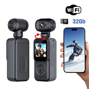 Smart akciona kamera Q5 2k sa memorijskom karticom 32Gb crna
