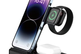 Desktop drzac za mobilni telefon Z5G 3u1 (wireless punjac za mobilni telefon, slusalice i Apple smart watch)