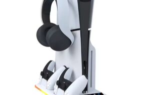 HA8008 EL RGB multifunkcionalni punjac i cooler za PS5 konzolu beli