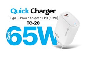 Kucni punjac Teracell Evolution TC-20, GAN, PD Fast charging 65W sa PD type C kablom beli CE