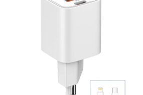 Kucni punjac LDNIO A2318C 20W PD Quick Charge 3.0 sa Type C na iPhone lightning kablom beli
