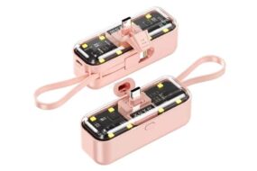 Power bank prenosiva baterija privezak Oxpower 5000mAh Type C roze