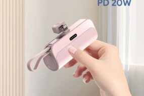 Power bank prenosiva baterija privezak 5000mAh lightning roze