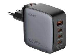 Kucni punjac sa adapterima LDNIO Q408 GaN PPS QC3.0 (30W), 3xPD3.0 (100W), 100W Max, a Type C na Type C kablom crni