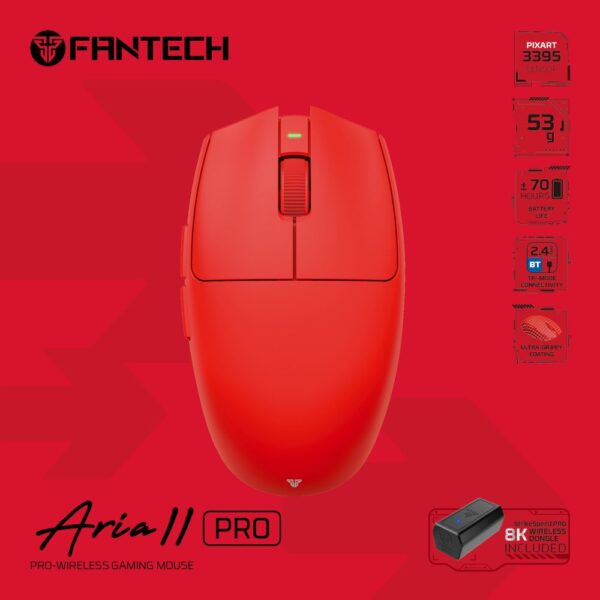 Mis Wireless Gaming Fantech XD7V2P Aria II PRO crveni