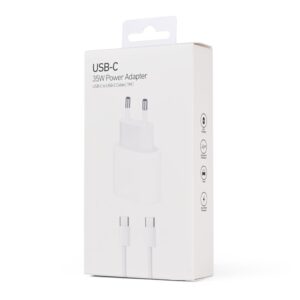Kucni punjac PD Fast charger 35W za iPhone 15-16 sa PD Type C kablom CE beli