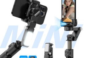 Tripod stabilizator Q19 smart AI sa selfie stickom i LED svetlom crni
