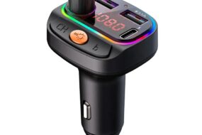 FM transmiter C15 USB, PD, QC 3.0 Bluetooth 5.0, RGB, handsfree crni