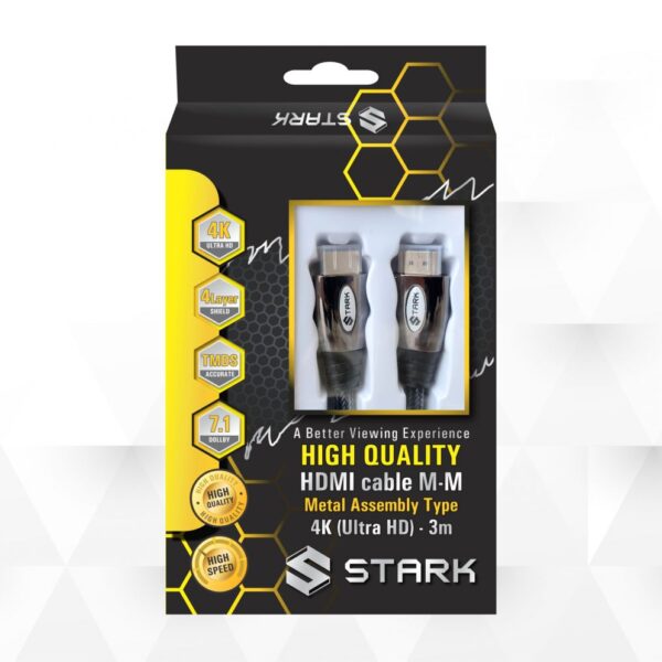 Kabl STARK HDMI M-M pozlacen 4K metalno kuciste 3m