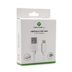 Data kabl Teracell Plus 2.4A za iPhone lightning beli 1.2m