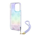 Torbica Guess Hc PC TPU Iridescent Glitter Pattern Peony Cordstrap za iPhone 15 6.1 ljubicasta (GUHCP15SHPELISU) - Slika 2
