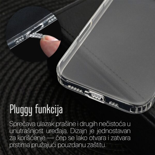 Torbica silikonska Ultra Thin with pluggy za iPhone 17 6.3 transparent