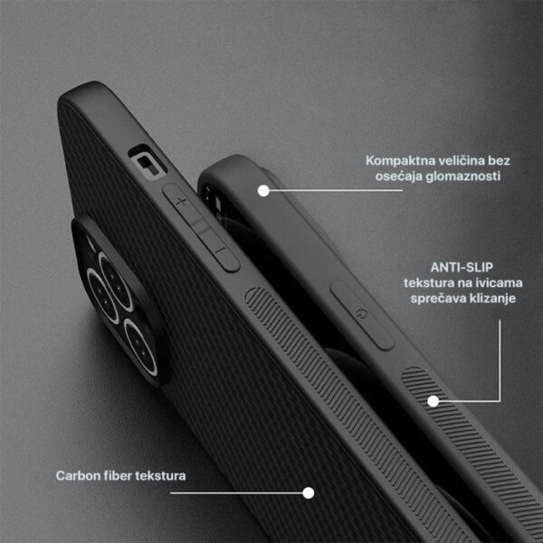 Torbica Carbon fiber za Xiaomi Redmi Note 12 Pro Plus (EU) crna