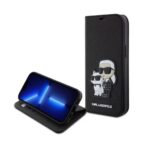Torbica Karl Lagerfeld Saffiano BP Nft Karl&Choupette za iPhone 15 Pro 6.1 crna(KLBKP15LSANKCPK) - Slika 3