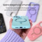 Torbica Magsafe Crystal Glow za iPhone 15 Pro Max 6.7 roze - Slika 3