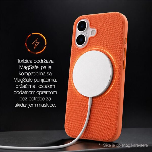 Torbica Magsafe TechWoven za iPhone 15 6.1 braon