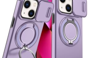 Torbica CamShield Ring stand za iPhone 14 6.1 ljubicasta