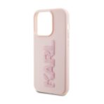Torbica Karl Lagerfeld 3D Rubber Glitter Logo za iPhone 15 Pro 6.1 roze (KLHCP15L3DMBKCP) - Slika 8