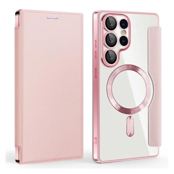 Torbica Magsafe Lux Bi Fold za Samsung S938B Galaxy S25 Ultra roze