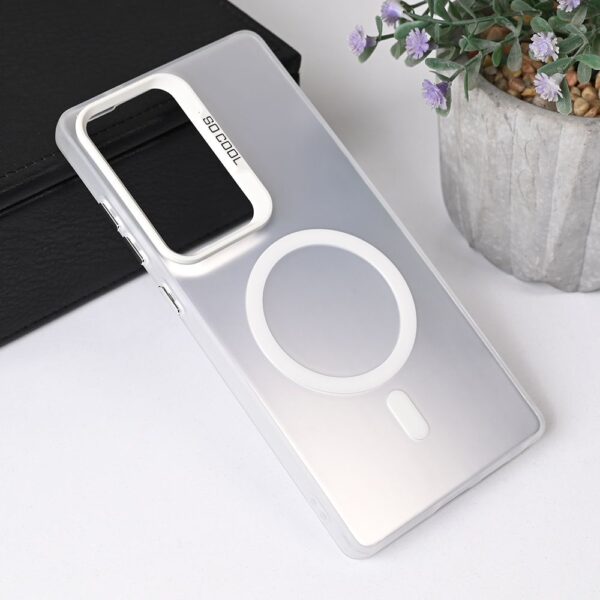 Torbica Magsafe Clear za Samsung S938B Galaxy S25 Ultra srebrna