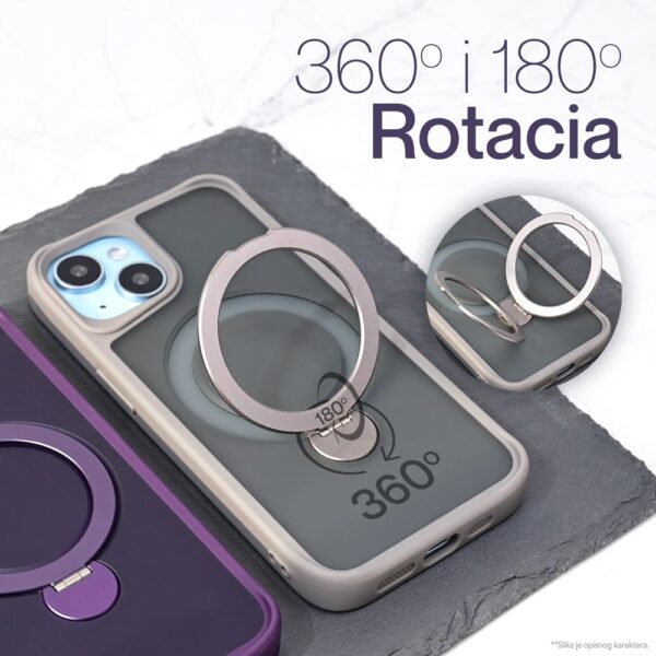 Torbica Magsafe Ring Stand za iPhone 15 6.1 ljubicasta