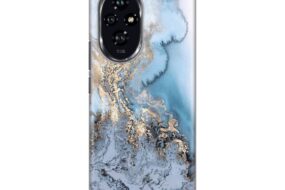 Torbica Silikonska Print za Honor 200 Blue Gold Marble