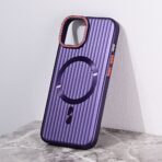 Torbica Magsafe Stripe za iPhone 14 6.1 ljubicasta