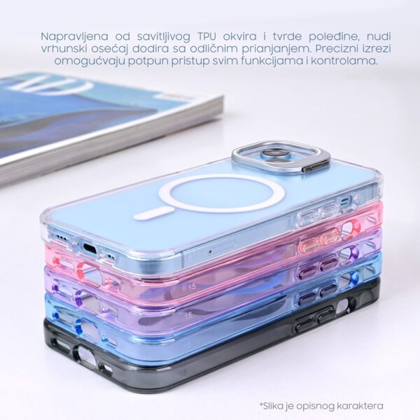 Torbica Magsafe transparent za iPhone 16 Plus 6.7 crna