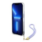 Torbica Guess Hc PC TPU Iridescent Glitter Pattern Peony Cordstrap za iPhone 15 Pro 6.1 ljubicasta (GUHCP15LHPELISU) - Slika 4