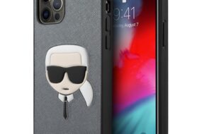 Torbica Karl Lagerfeld Hc PU Saffiano Head za iPhone 12 Pro Max 6.7 srebrna (KLHCP12LSAKHSL)