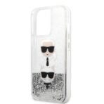 Torbica Karl Lagerfeld Hc Liquid Glitter 2 Heads za iPhone 14 Pro 6.1 srebrna (KLHCP14LKICGLS) - Slika 3