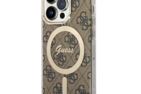 Torbica Guess Hc Magsafe IML 4G Pattern za iPhone 15 Pro 6.1 braon (GUHMP15LH4STW)