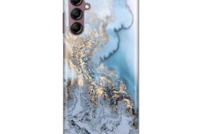 Torbica Silikonska Print za Samsung A146B Galaxy A14 4/5G Blue Gold Marble