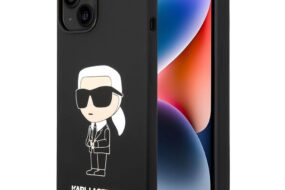 Torbica Karl Lagerfeld Hc Silicone NFT Ikonik za iPhone 15 Plus 6.7 crna (KLHCP15MSNIKBCK)