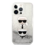 Torbica Karl Lagerfeld Hc Liquid Glitter 2 Heads za iPhone 14 Pro 6.1 srebrna (KLHCP14LKICGLS) - Slika 2