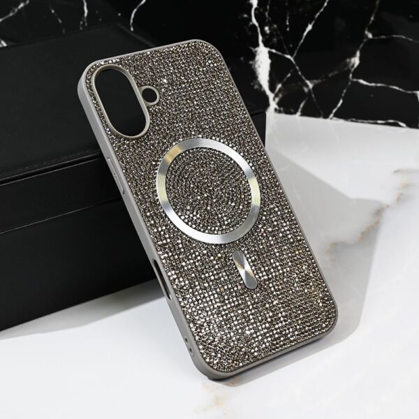 Torbica Magsafe Glam za iPhone 16 Plus 6.7 srebrna