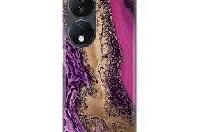 Torbica Silikonska Print za Honor X7b Purple Gold Marble